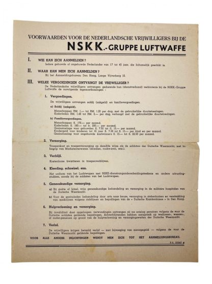 Original WWII Dutch N.S.K.K. Niederlande ‘Gruppe Luftwaffe’ document grouping