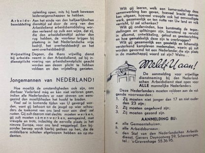 Original WWII Nederlandsche Arbeidsdienst booklet ‘Uw plaats’