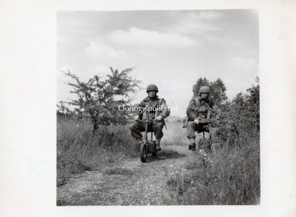 Original WWII British press photo ‘Airborne on Welbike’