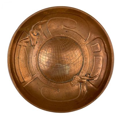 Original WWII Dutch NSB ‘Copper remembrance plate of trip to Dutch-Indies’ small