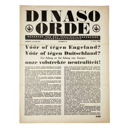 Original WWII Dutch collaboration newspaper – Dinaso Orde