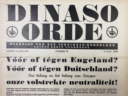 Original WWII Dutch collaboration newspaper – Dinaso Orde