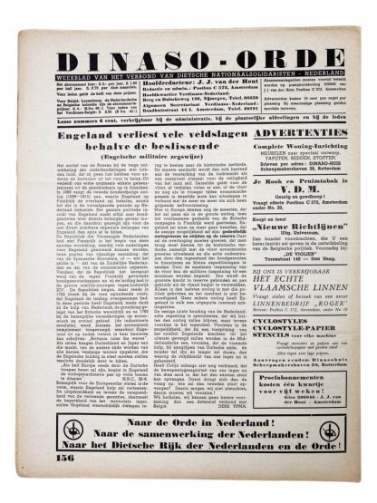 Original WWII Dutch collaboration newspaper – Dinaso Orde