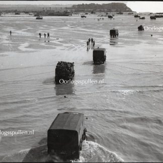 Original WWII British photo ‘Normandy Beachhead landing supplies for the Allied Forces’