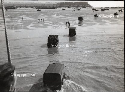 Original WWII British photo ‘Normandy Beachhead landing supplies for the Allied Forces’