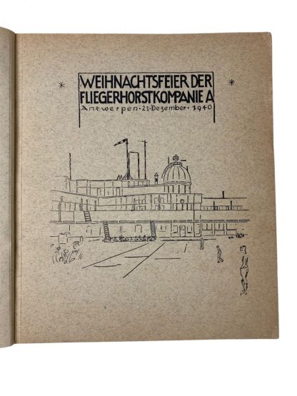 Original WWII German Christmas booklet Fliegerhorstkompanie Antwerpen