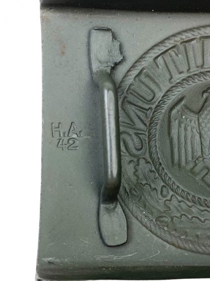Original WWII German belt buckle with tab - H. Arld