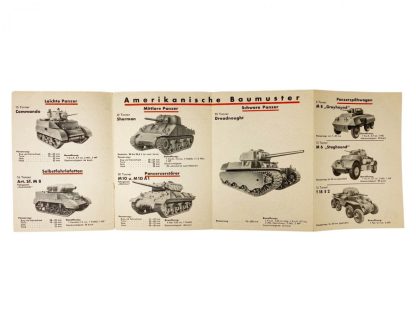 Original WWII German ‘Ubersichtstafel Panzerfahrzeuge England-Amerika’ 1944