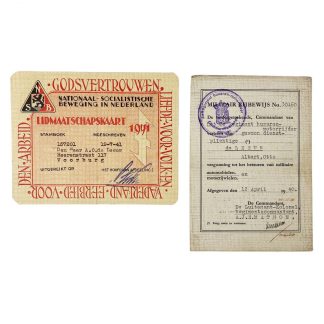 Original WWII Dutch NSB member card and Pré 1940 Dutch army drivers license!