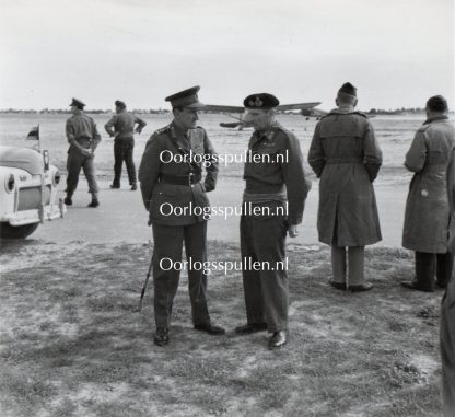 Original WWII British photo ‘Montgomery & General B Paget talking on a visit to RAF Castel Benito airfield’