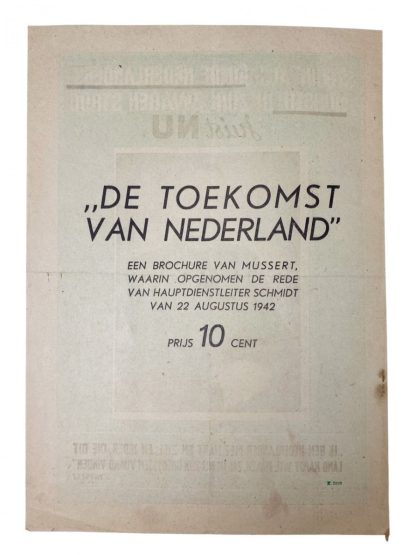 Original WWII Dutch NSB flyer ‘Steun Mussert’