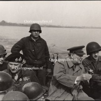 Original WWII British photo ‘Churchill, Montgomery and General Simpson crossing the Rhine’