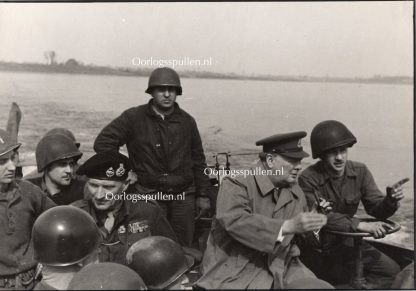 Original WWII British photo ‘Churchill, Montgomery and General Simpson crossing the Rhine’