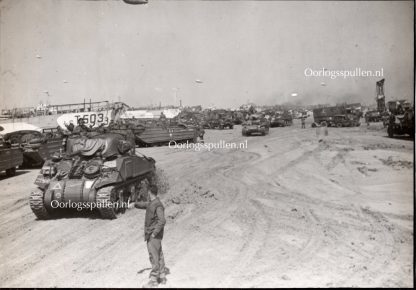 Original WWII British photo ‘US Sherman tanks on the invasion beach 7 June 1944’