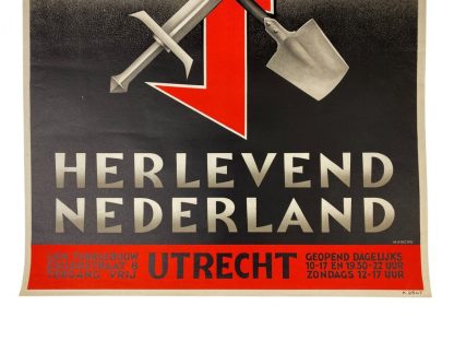 Original WWII Dutch NSB poster ‘Herlevend Nederland’ exhibition Utrecht