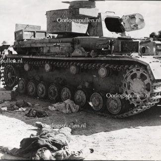 Original WWII British photo ‘Knocked out German Afrikakorps tank’