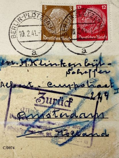 Original WWII German SS-Polizei post card ‘Amsterdam’