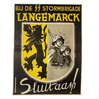 Original WWII Flemish SS Stormbrigade ‘Langemarck’ volunteer poster