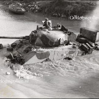 Original WWII British photo ‘Sherman tank in Volterno (Italy)’