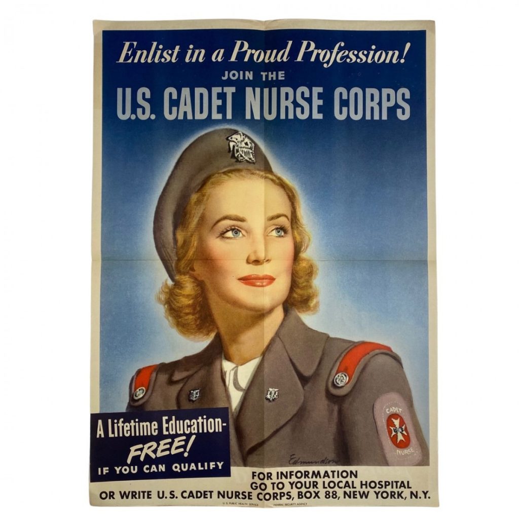 Original WWII US Cadet Nurse Corps poster - Oorlogsspullen.nl ...