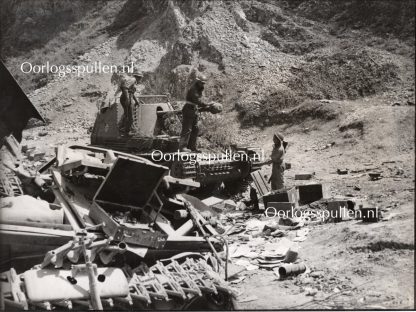 Original WWII British photo ‘Destroyed German Marder near Vallitri (Italy)’