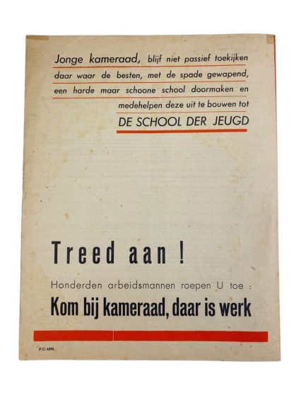Original WWII Flemish Vrijwillige Arbeidsdienst voor Vlaanderen flyer