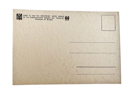 Original WWII Flemish Waffen-SS DRK post card