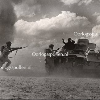 Original WWII British photo ‘German tank crew surrenders’