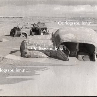 Original WWII British photo ‘Abandoned German cars’