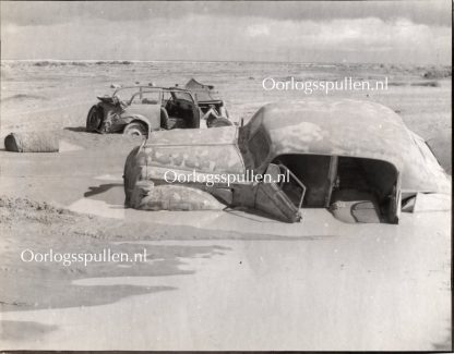 Original WWII British photo ‘Abandoned German cars’