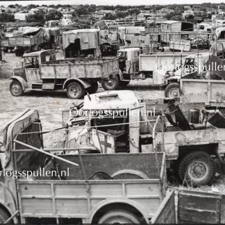 Original WWII British photo ‘Captured German trucks’
