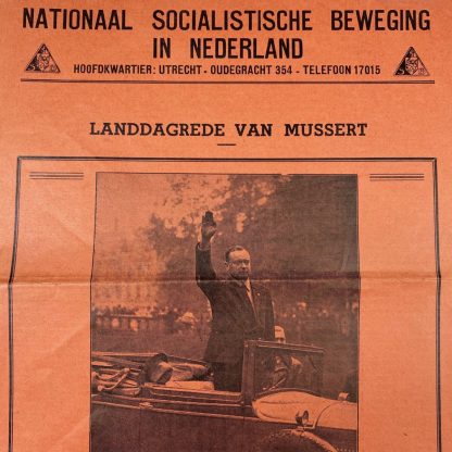 Original WWII Dutch NSB ‘Landdagrede van Mussert’