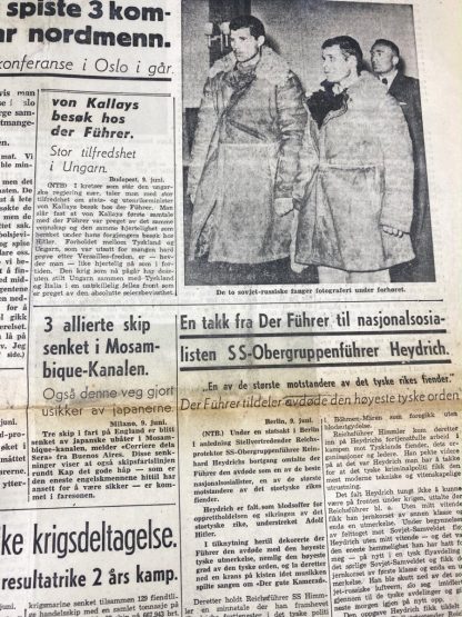 Original WWII Norwegian collaboration Nasjonal Samling newspaper – Fritt Folk
