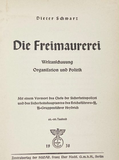 Original WWII German SS book ‘Die Freimaurerei’