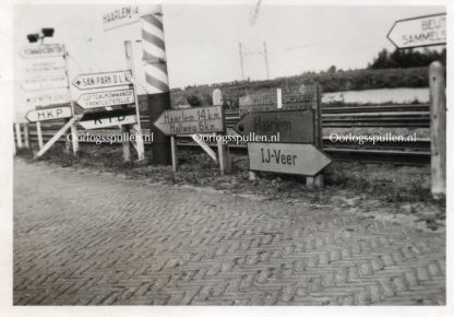 Original WWII Dutch photo German signs in Amsterdam