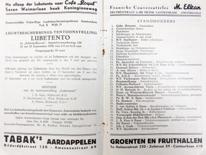 Original Pré 1940 Dutch Luchtbeschermingsdienst Amsterdam exhibition booklet