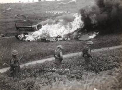 Original WWII British photo 14 May 1940 – Shot down French Potez 63 airplane