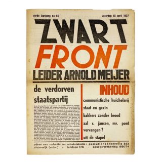 Original WWII Dutch collaboration newspaper – Zwart Front