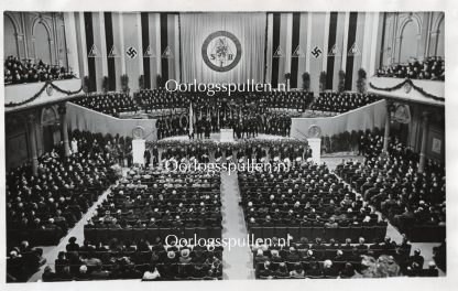Original WWII Dutch SS large photo ‘Van Geelkerken during speech’