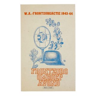 Original WWII Dutch W.A. Frontzorgactie ‘Broadcast evening’ program card