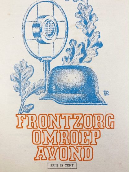 Original WWII Dutch W.A. Frontzorgactie ‘Broadcast evening’ program card