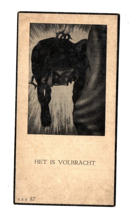 Original WWII Dutch army death card – 13 May 1940