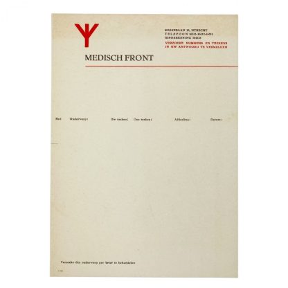 Original WWII Dutch Medisch Front stationary