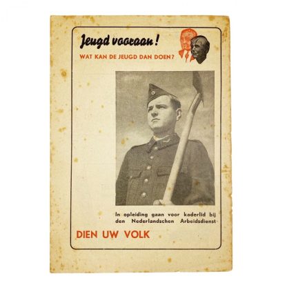 Original WWII Nederlandsche Arbeidsdienst flyer – Jeugd vooraan!