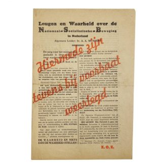 Original WWII Dutch NSB leaflet ‘Leugen en Waarheid’