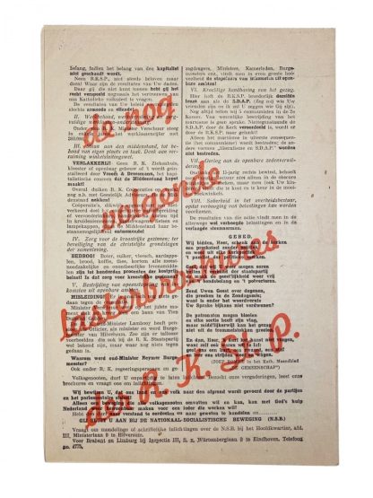 Original WWII Dutch NSB leaflet ‘Leugen en Waarheid’