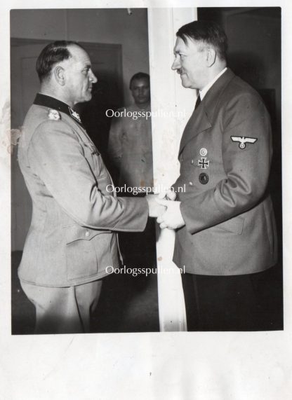 Original WWII German Waffen-SS photo Sepp Dietrich & Adolf Hitler