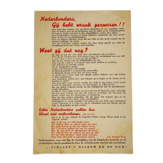 Original WWII Dutch NSB flyer