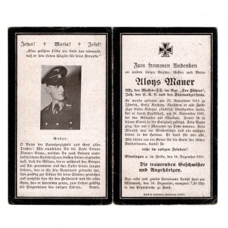 Original WWII Waffen-SS 'Der Führer' death card - Moscow (Russia)