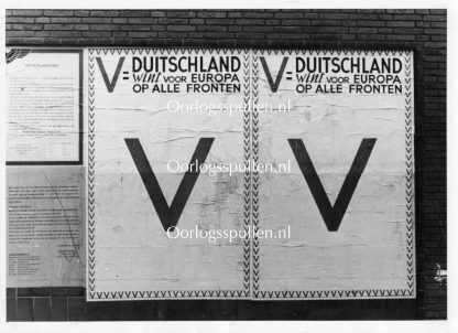 Original WWII German photo - V=Victorie posters in the Netherlands